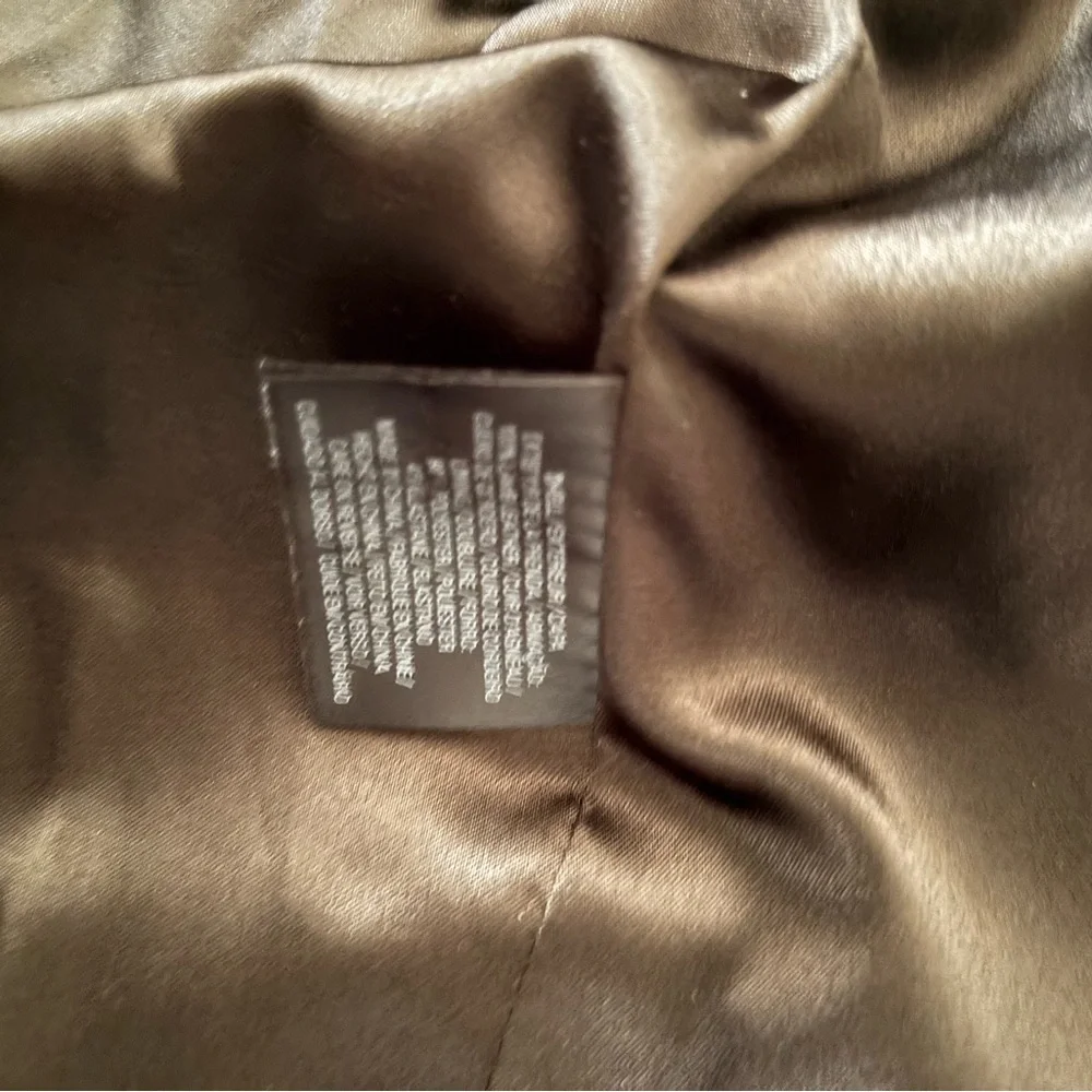 Tahari Dark Brown Collarless Leather Jacket - Picture 5 of 11